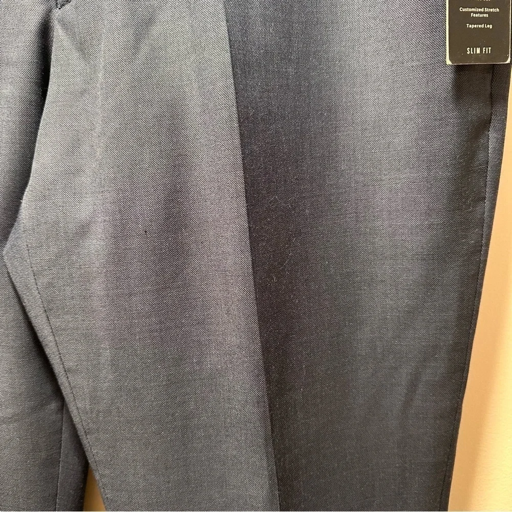NWT Original Penguin Men’s Dress Pants Blue Shark Wool Slim Fit Stretch 36x32